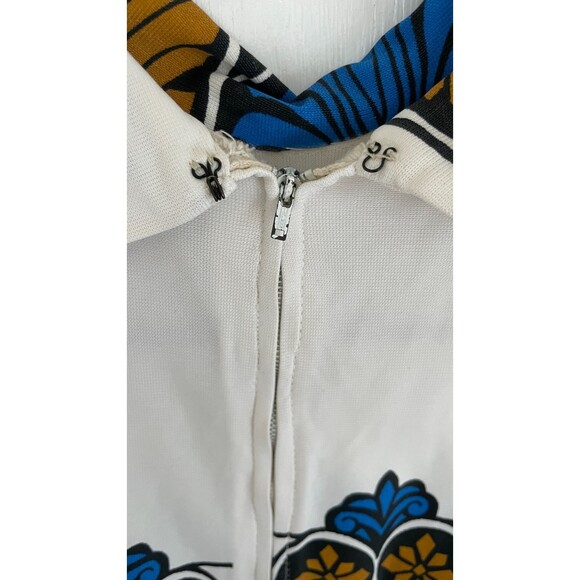 Vintage 60s Mod Abstract Tunic Mini Shift Dress Cream Rust Black Blue Sz M/L - Picture 3 of 11